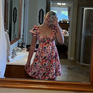 colorful dress with cutouts